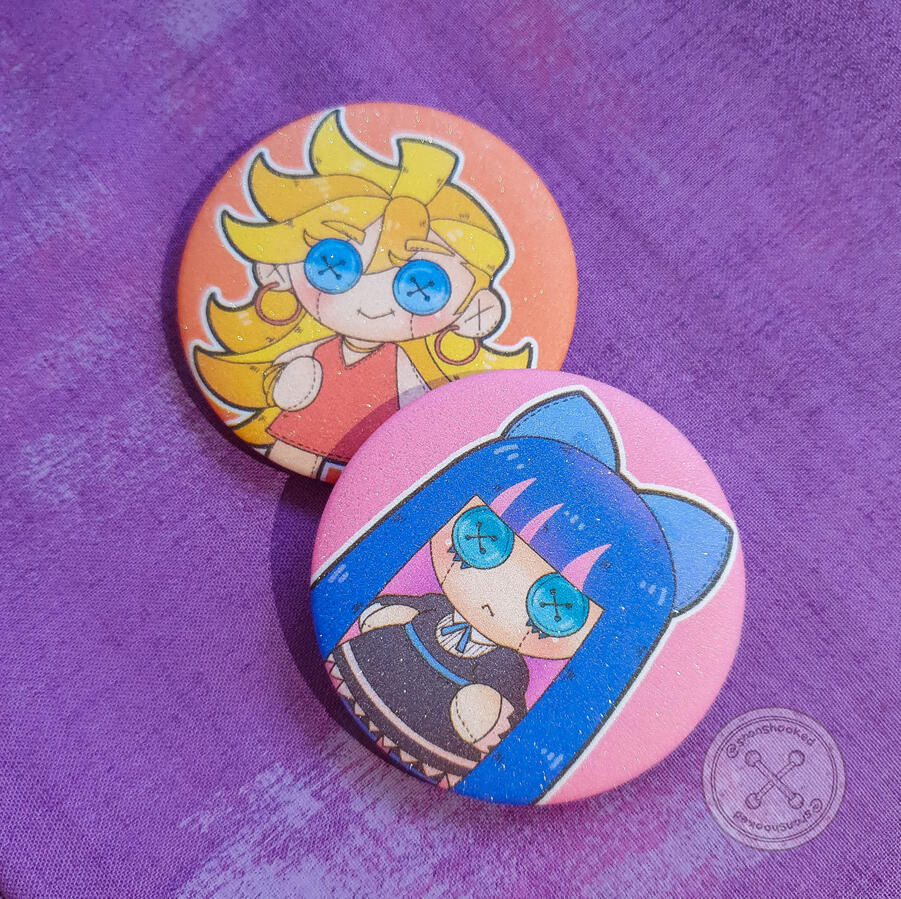 Panty and Stocking Button Pins