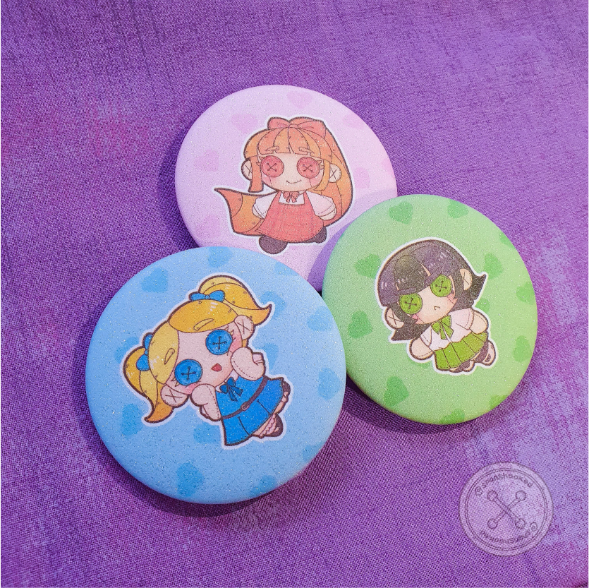 Powerpuff Girls Button Pins