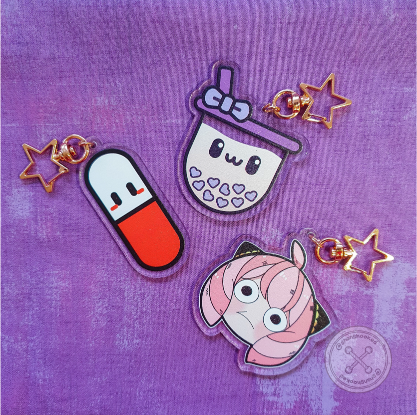 Acrylic Keychains with Rose Gold Star Clasp